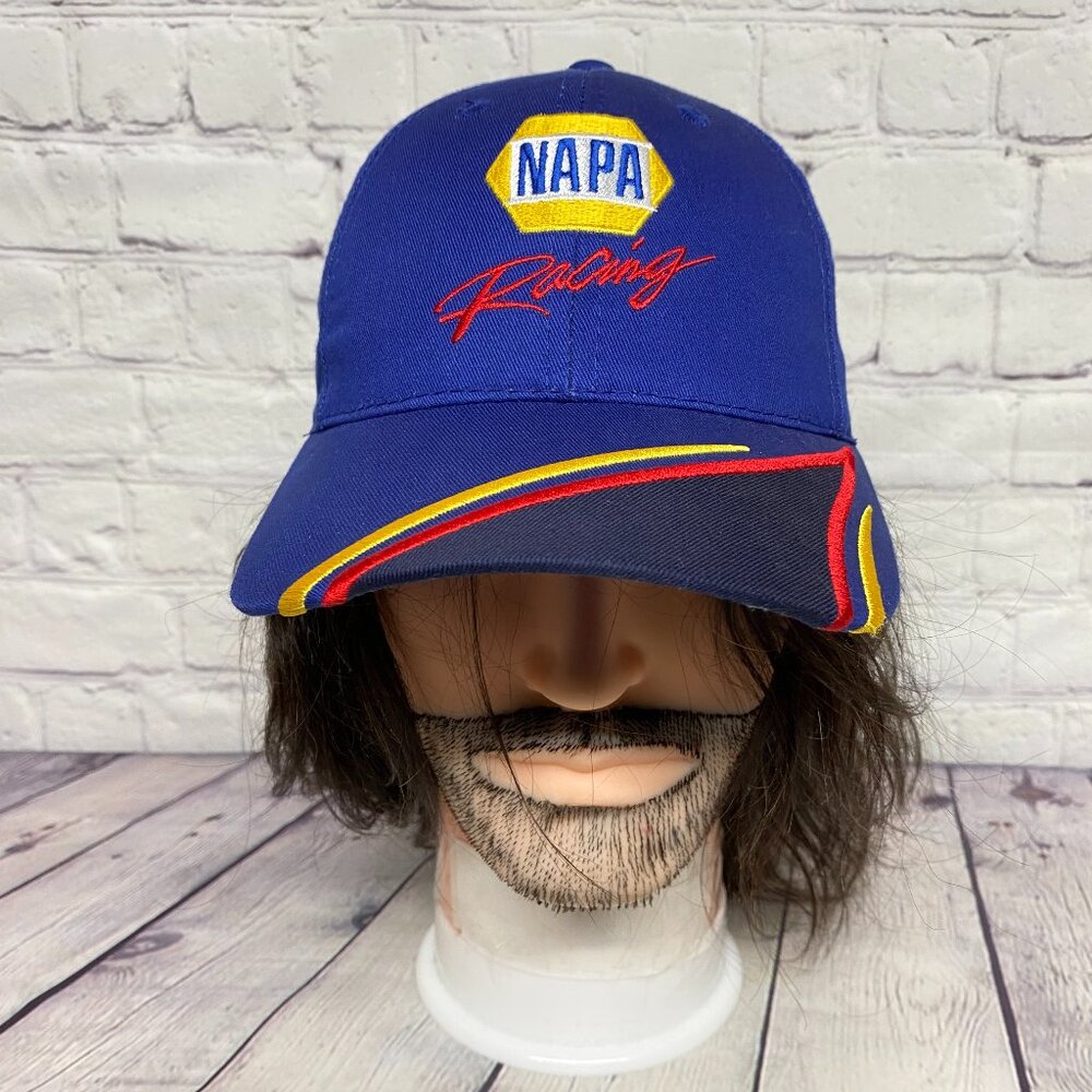 NAPA Racing Hat Cap Strap Back Blue Auto Parts Embroidered Fits Small Size Heads
